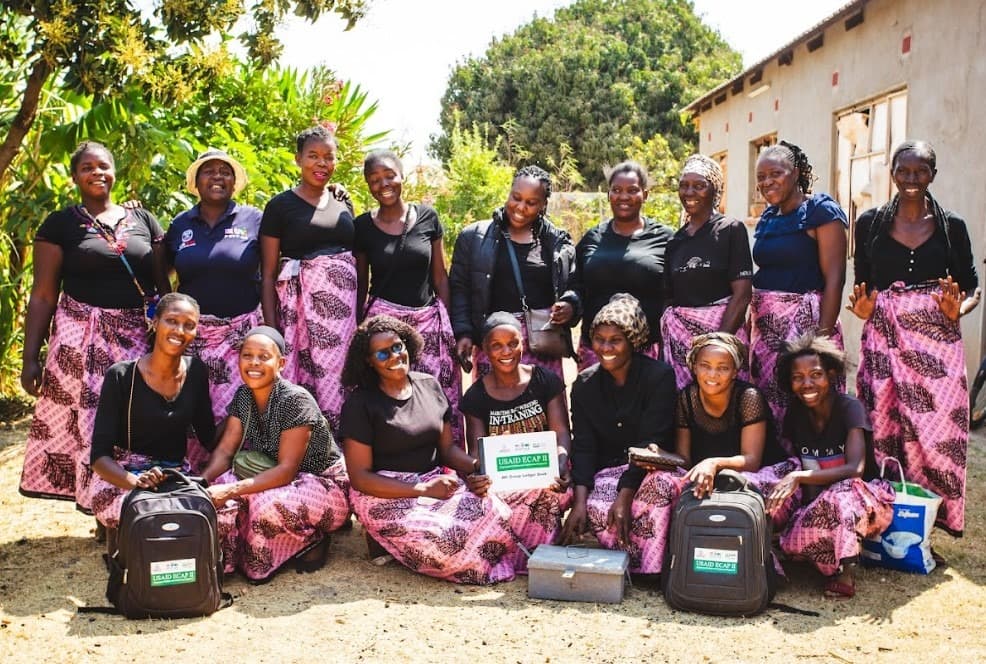 A Women Empowered savings group celebrating together